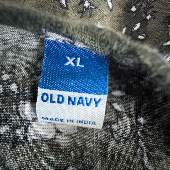 Old Navy Boho Spirit Dress Floral Green Pockets Shabby Chic SZ XL - Picture 12 of 15